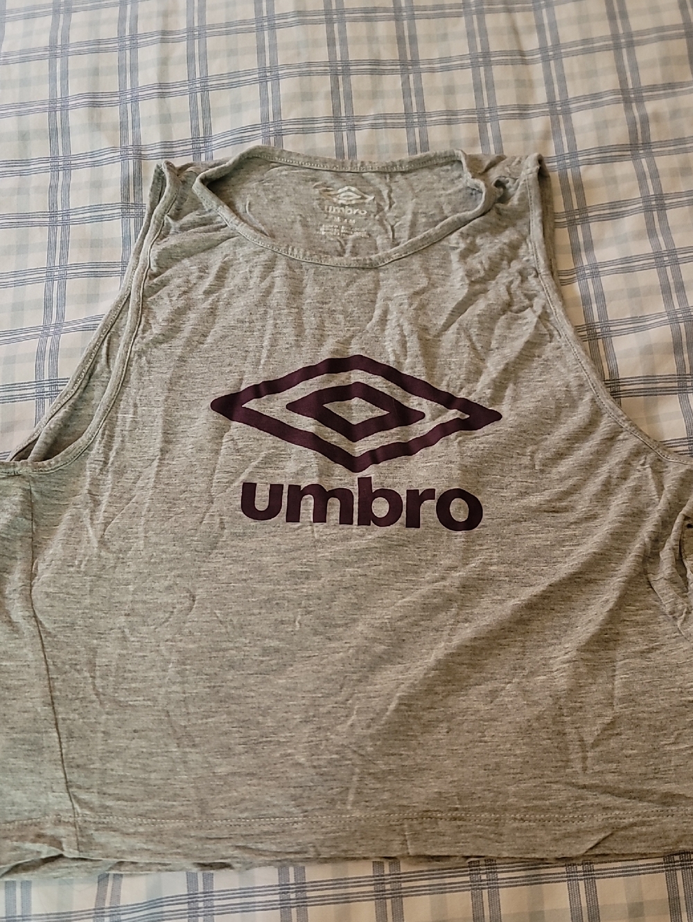 Umbro Heather Gray Muscle Tank with Plum Logo
